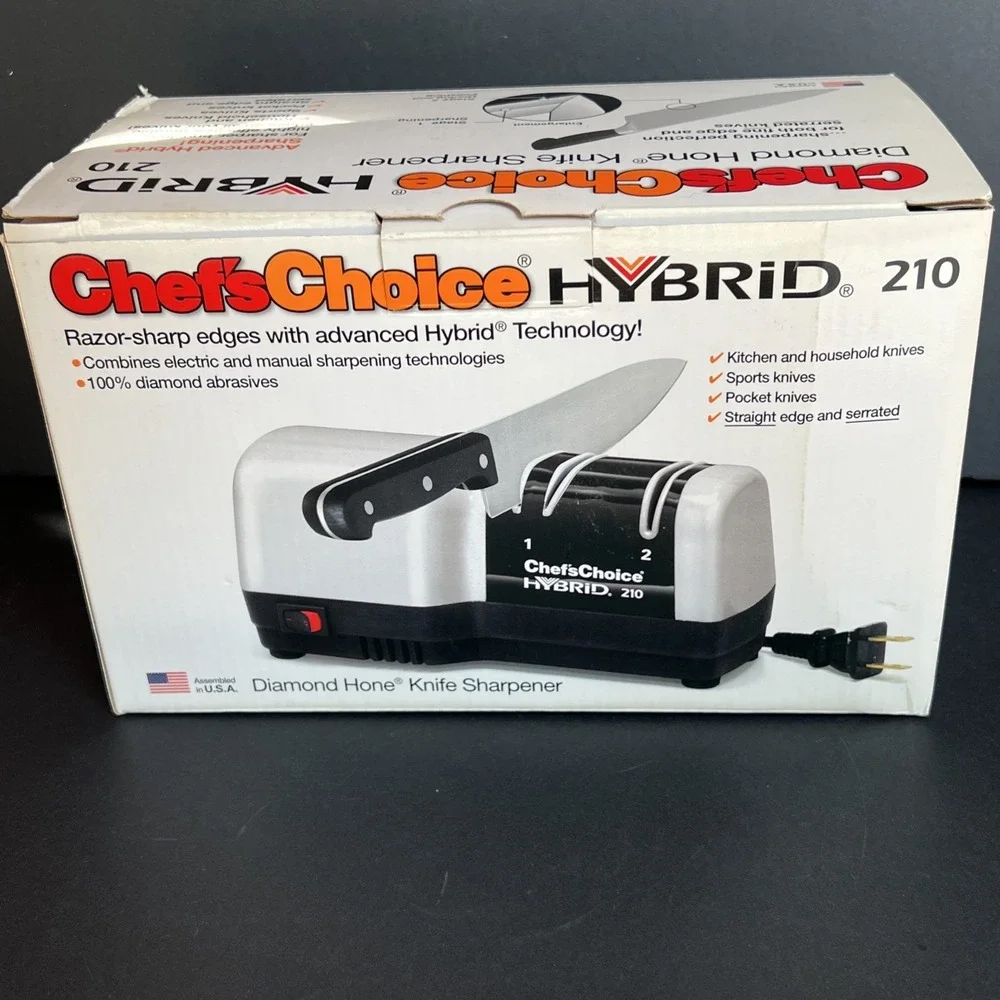 Chef'sChoice Hybrid 210 Electric Diamond Hone Knife Sharpener Model 210 EUC